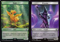 Bird (0017) // Wizard (0015) Double-Sided Token - Foil